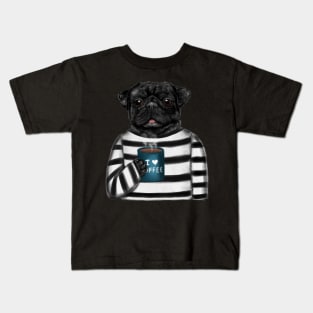 I Need Coffee And My Pug Kids T-Shirt